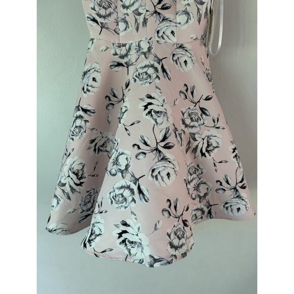 NWT B. Darlin Pink Floral Fit & Flare Puff Skirt 50s Housewife Dress Size 4 - Picture 6 of 8